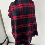Abercrombie & Fitch Red Black Plaid Blanket Scarf Photo 0