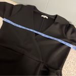 Madewell  Textured Faux Wrap Dress Balloon Sleeve Black Mini Women’s Small Photo 7