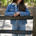These Three Boutique Denim fleece jacket Photo 1
