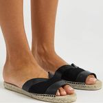 Castaner Castañer Pasi flat leather espadrille sandals Minimalist slides in black  Sz 5 Photo 12