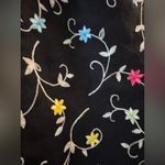 Talbots Vintage Irish Linen Black With Floral Embroidered Jorts Lined Bloomers Photo 3