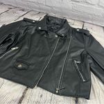 Pretty Little Thing Black Faux Leather Zip Detail Biker Jacket Size 14 (B9) Photo 12