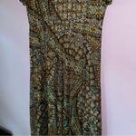 Susan Graver LP Dress Maxi Wrap V Neck Short Sleeve Brown Boho Print Photo 5