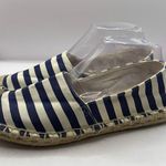 J.Crew  Striped Espadrilles Flats Pull On White Blue Size 8 Coastal summer Photo 2
