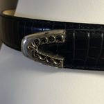 Brighton  Women’s Black Textured Adjustable Belt with Two Tone Buckle- Medium Photo 2