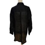 Vitamin A  Size S Playa Linen Boyfriend Shirt Coverup Black EcoLinen Linen Photo 3