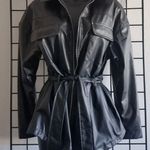 Pretty Little Thing NEW  BLACK FAUX LEATHER BELT JACKET 0 SIZE Photo 0