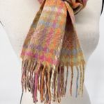 Cashmere Scarf Multicolor Houndstooth Made in Scotland 100% Cashmere Soft Pink Photo 4