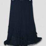 Jeanne Alexander Black Chiffon Tiered Midi Skirt Lace Hem M Size M Photo 0