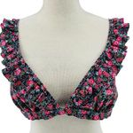 Aeropostale Live Love Dream Floral Ruffle Triangle Bikini Top Large Photo 0