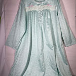 Croft & Barrow Intimates Women Nightgown Floral Button Long Mint Green 2X Photo 0