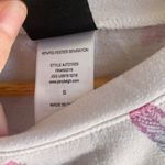 Modern Lux  Top Women's Small White Cropped Feather Graphic Tee Crewneck Photo 3