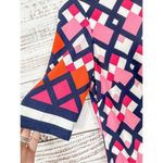 Eliza J  Women's Geometric Short Sleeve Stretch Sheath Dress Pink Blue Size 4P Photo 4