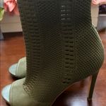 Steve Madden Candid Knit Booties.
Stylish Green Peep-Toe Ankle Boots Photo 2