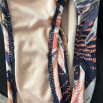 Garnet Hill  Size 8 Tropical Leaf One Piece Swimsuit Bathing Suit Ruched Photo 2