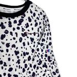 Champion cropped tee leopard print black white activewear sportswear women's L Photo 4