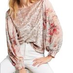 Anthropologie  Velvet & Silky Puff Sleeve Blouse by Meadow Rue XS Going Out Top Photo 0