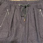 Brunello Cucinelli  Wool Mini Skirt size 6 Gray Drawstring waist Dark Academia Photo 2