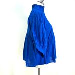 Never A Wallflower High Neck Top Purple Windowpane Cotton Blue Size XS Photo 3