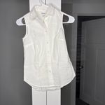 J.Crew NWT Petite Sleeveless Cotton Poplin Shirt Signature Fit White Photo 1