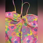 Show Me Your Mumu MG Micro Mini Dress in Neon Daze Halter Floral Dress Size XS Photo 4