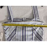 AQUA ‎ Striped Crop Top Blue White Button Front Sleeveless Tank Small Photo 6