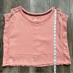 Anthropologie Pilcro Cropped Cut Off Short Sleeve Sweatshirt Pink Coral Medium Photo 9