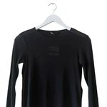 ZARA Black Crewneck Silk Long Sleeves Women’s Essential Blouse SZ M #1697 Photo 2