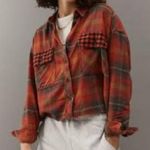 BDG  Urban Outftters Rayne Oversized Plaid Flannel Button Down Orange Small Photo 1