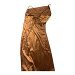 Missguided Elegant Brown Satin Dress Photo 4