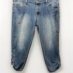 Baby Phat  Fashions Jeans Womens 15 Capris Cropped Rhinestones‎ 90s Y2K Vintage Photo 0