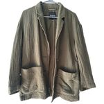 Madewell  Textured Cotton Chore Blazer Jacket, Olive Green – Women’s Size M Photo 5