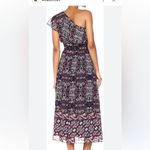 Vince Camuto  one shoulder midi dress navy floral ruffle size 8 lined Photo 3