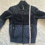Just Cavalli Roberto Cavalli Leather Jacket Quilted Studded Zip Up IT 40 / US 4 Photo 10
