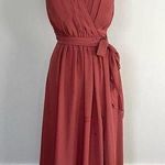 Revelry Eliza Chiffon Rosewood Pink Mauve Bridesmaids Prom Full Length Dress 2 Photo 0