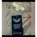 Monteau  Champagne Metallic Textured Short Sleeve Top Size Small NWT Photo 8