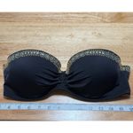 Victoria's Secret  Black Strapless Bikini Swim Top Studded Embellished Resort Photo 1