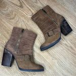 Naughty Monkey  Do Re Me Booties Ankle Boots Suede Harness Brown Women’s 8.5 Photo 6