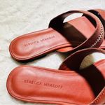 Rebecca Minkoff Size 8.5M Marciann Zipper Leather Mules Slides Neutral Coastal Photo 6