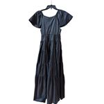 STAUD Corsica Plunging Tiered Maxi Dress Black Photo 4
