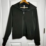 Spanx  AirEssentials Half Zip Pullover Sweatshirt Dark Green Medium Athleisure Photo 0