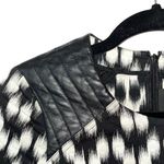 Yigal Azrouel Black & Cream Printed Leather Sheath Bodycon Dress Size 2 Photo 2