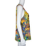 New Directions Shirt Womens Large Yellow Multi Floral Flower Crochet Neck Boho‎ Photo 1