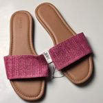 Old Navy Women's Low Heel Slide Sandals Rafia Crafted Polarized Pink Sz 9 NWT Photo 1