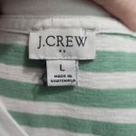 J.Crew Shirt Womens Size L Green White Stripes Casual Long Sleeve Classic Preppy Photo 3