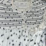 Tularosa  Dress Women's small Andora Babydoll Smocked Lined Polka Dot Lace Trim Photo 3