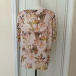 Brooks Brothers New Woman’s Silk Short Sleeve Floral Top Pink, Sz 14 Photo 4