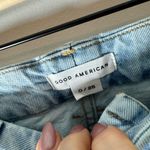 Good American NWT  25 High Waist Raw Hem Slim Straight Jeans Indigo248 Photo 4