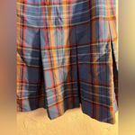 Vintage Plaid Blue Red khaki Pleated Women's Mini Skirt Sz 12 school girl preppy Photo 4