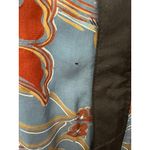 Vintage 100% Silk Blue Floral Bomber Jacket Women's Size XL Shoulder Pads Photo 2